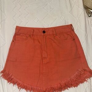 PacSun Coral Denim Skirt